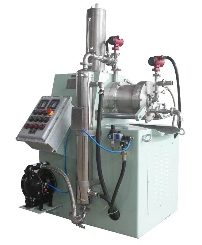 Horizontal Bead Mill with 0.3mm Screen Circle Non Explosion Design and Double-end Mechanical Sealing for Wet Grinding